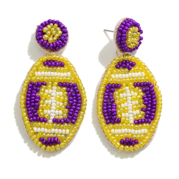 Beaded Football Earrings