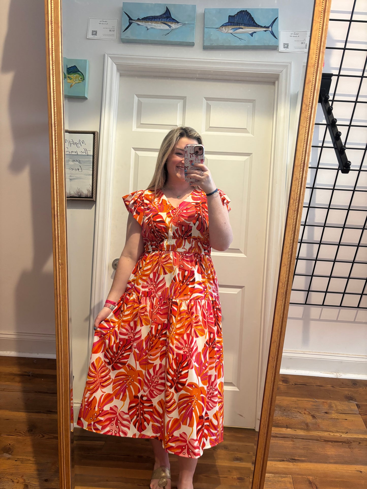 Sunset Palms Midi Dress