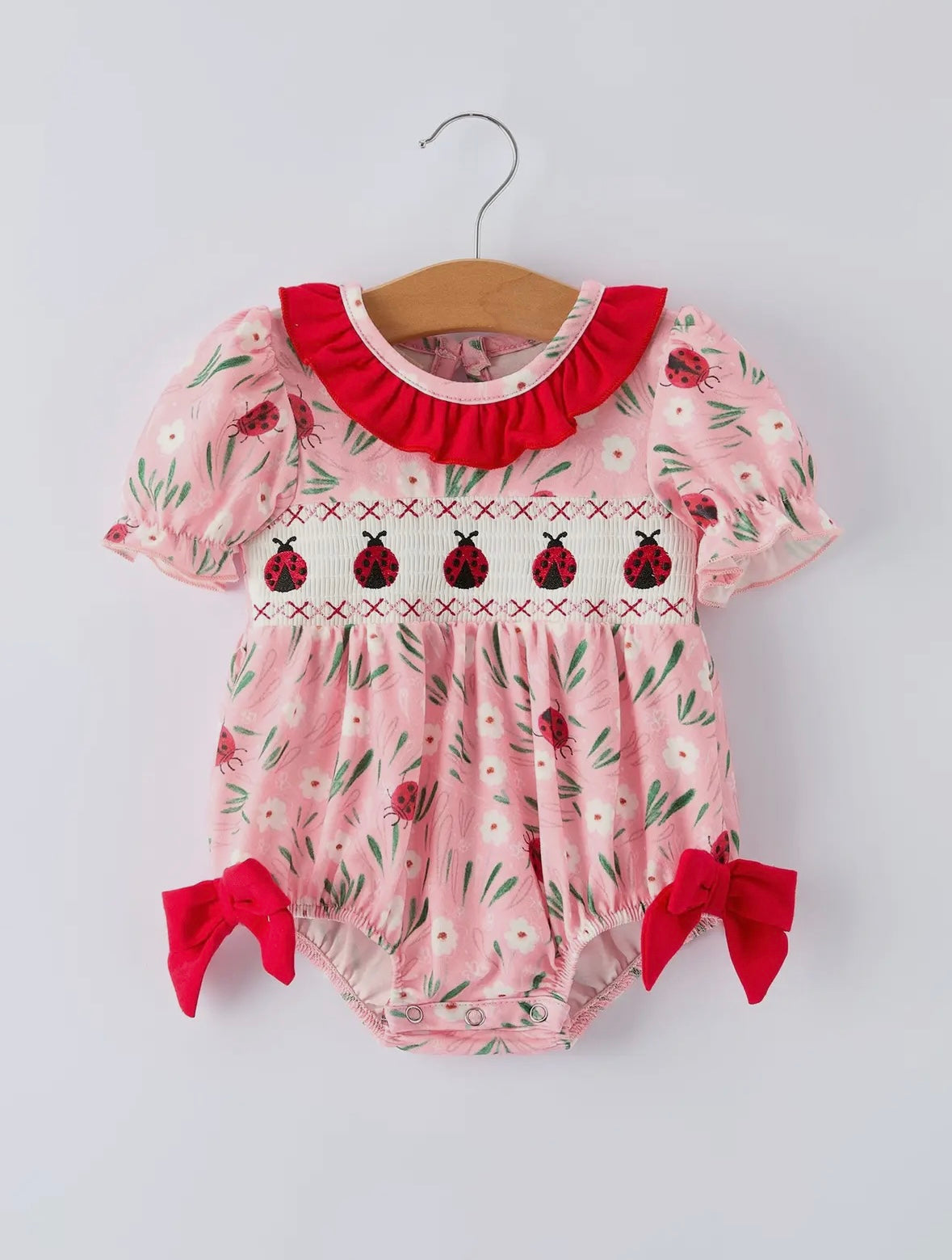 Ladybug Love Smocked Bubble