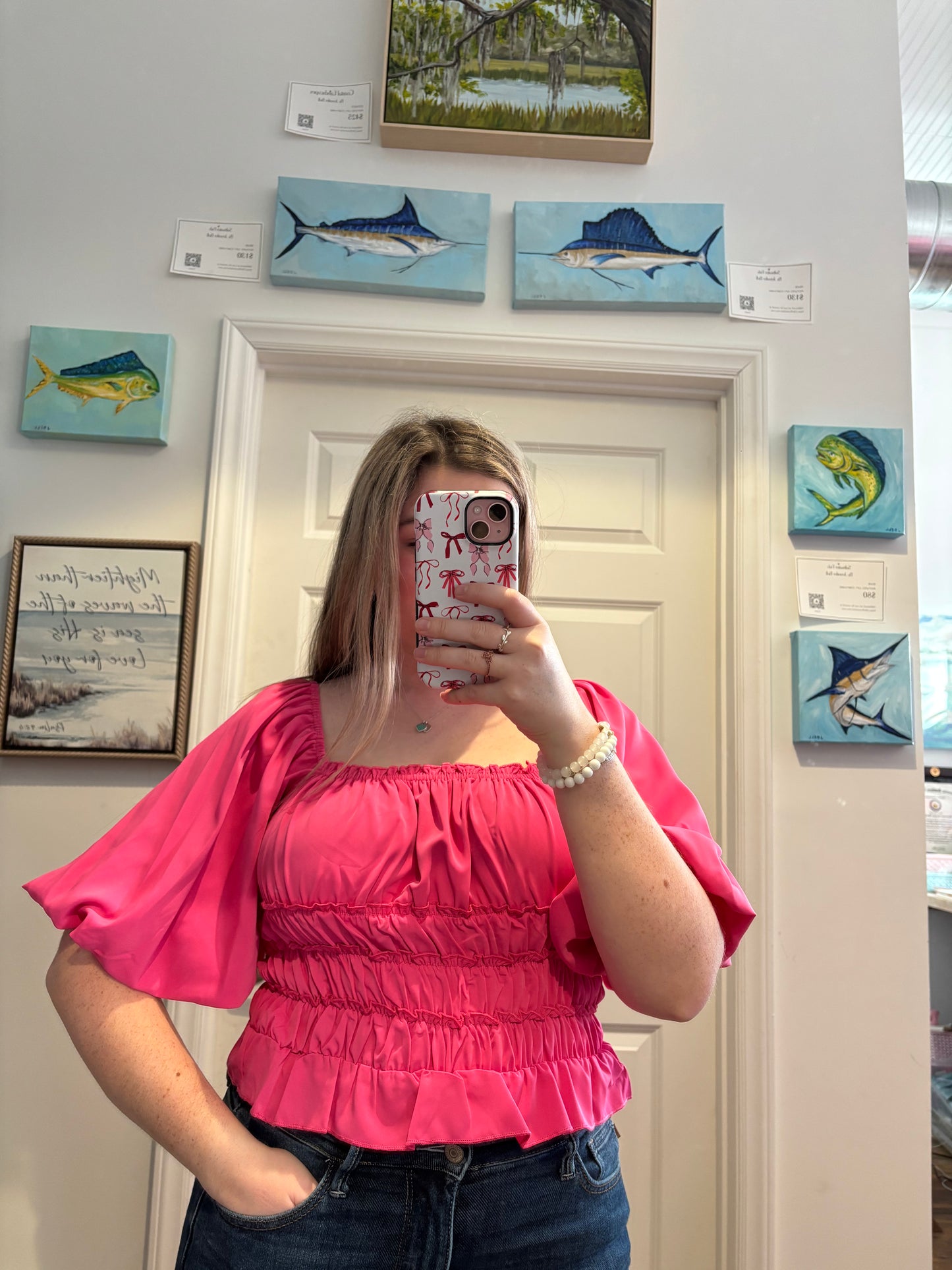 Blushing Belle Smocked Bodysuit