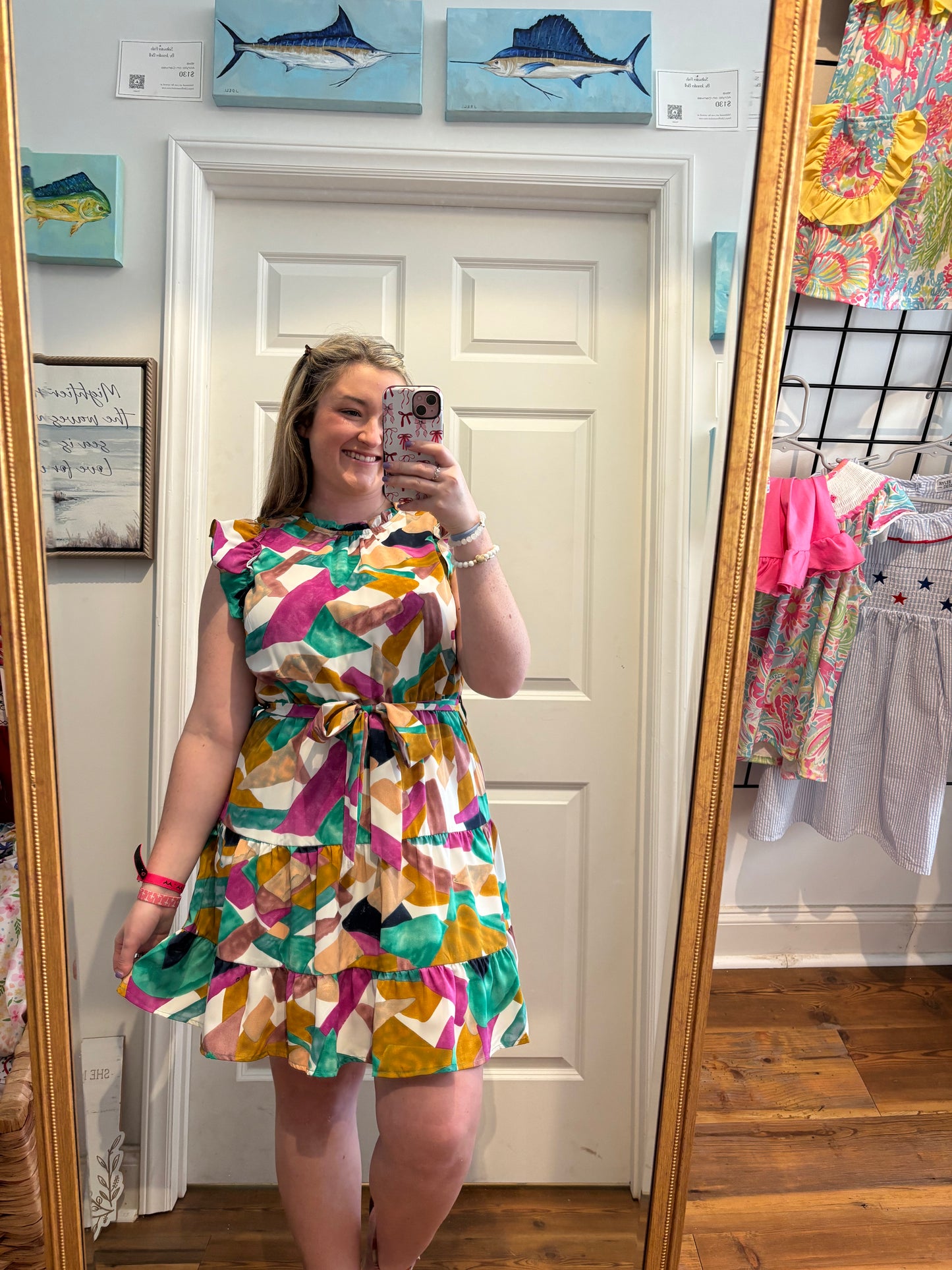 Coastal Confetti Tie Dress