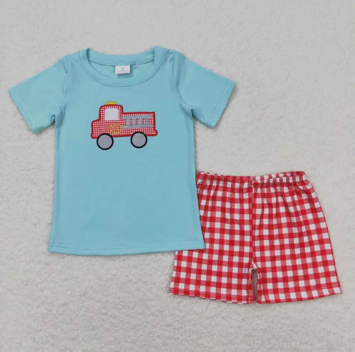 Firetruck Fun Gingham Set