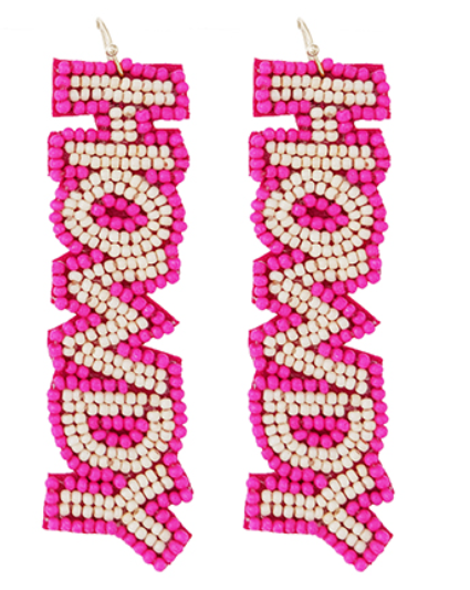 "HOWDY" Beaded Drop Earrings