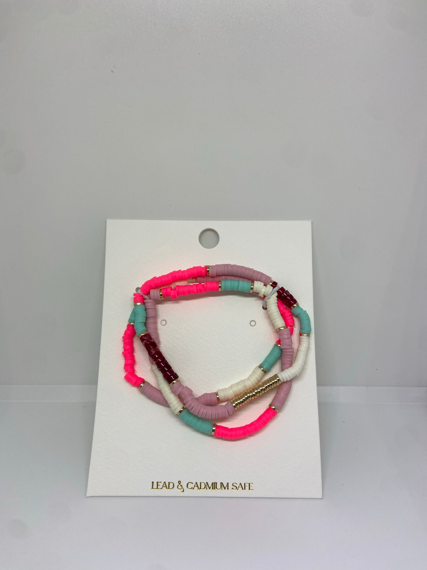 Rubber & Stone Bead Bracelet