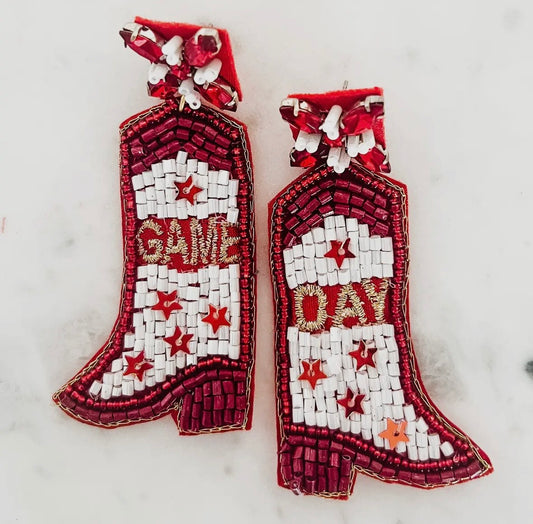 Touchdown Shine Boot Earrings