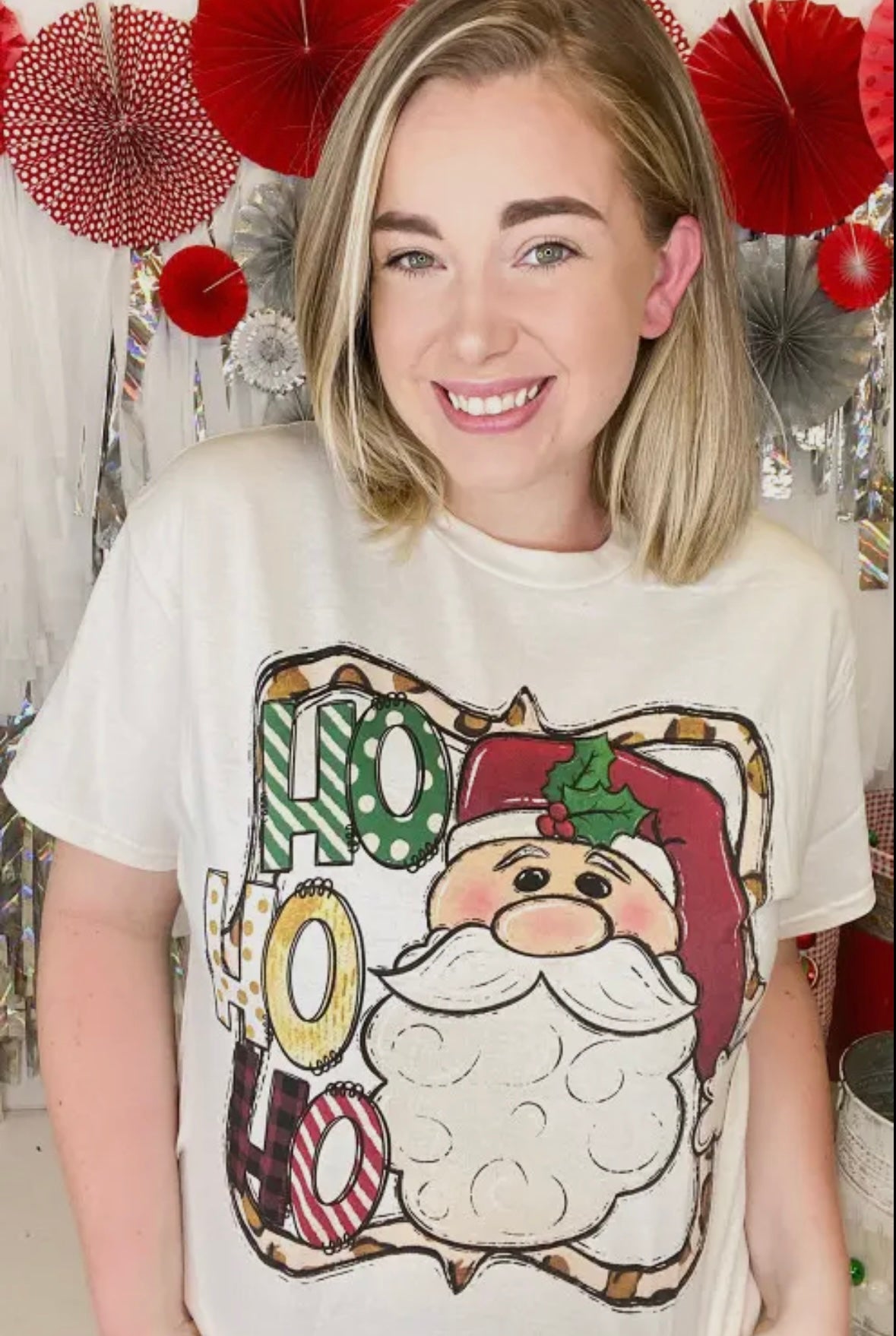 Ho Ho Ho Whimsical Santa Graphic Tee