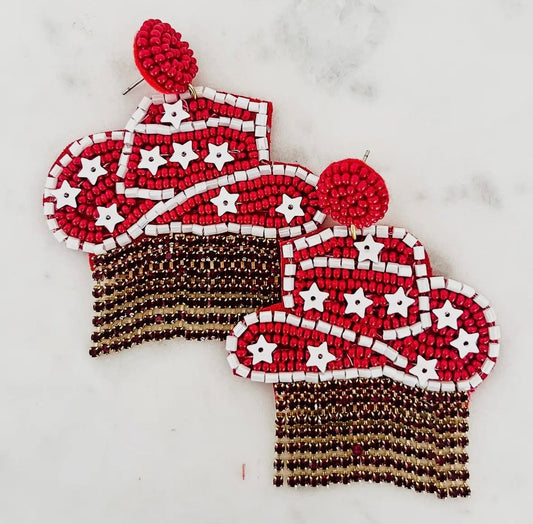 Star-Spangled Cowgirl Fringe Earrings