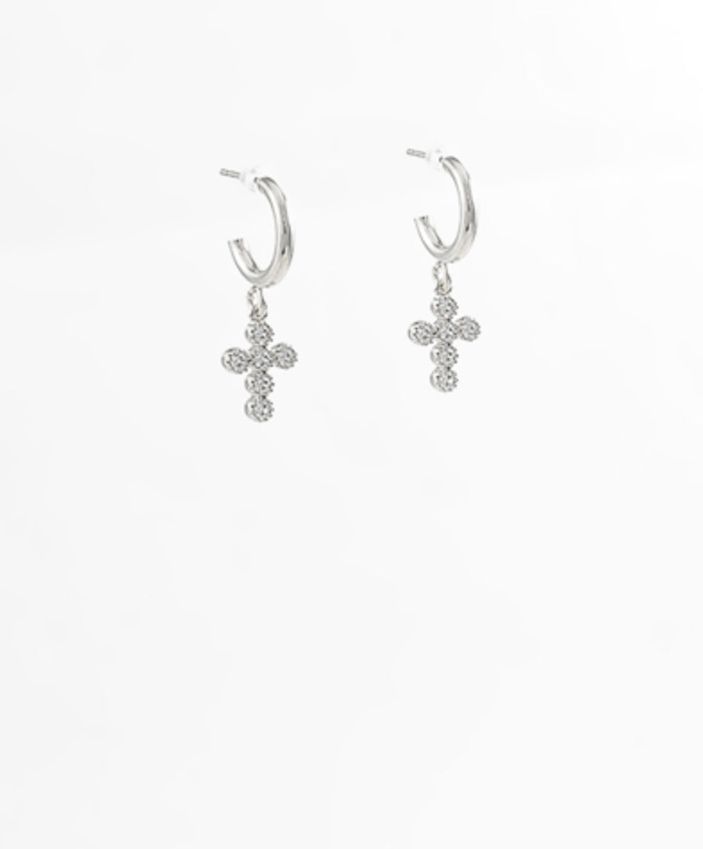 Cross Dangle Hoops