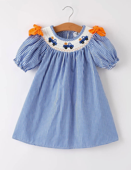 Pumpkin Patch Pickup Smocked Dress