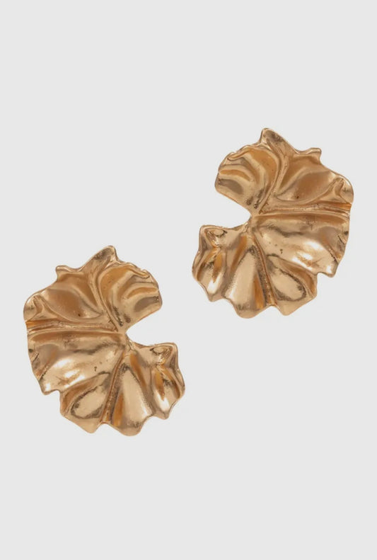 Golden Petal Stud Earrings