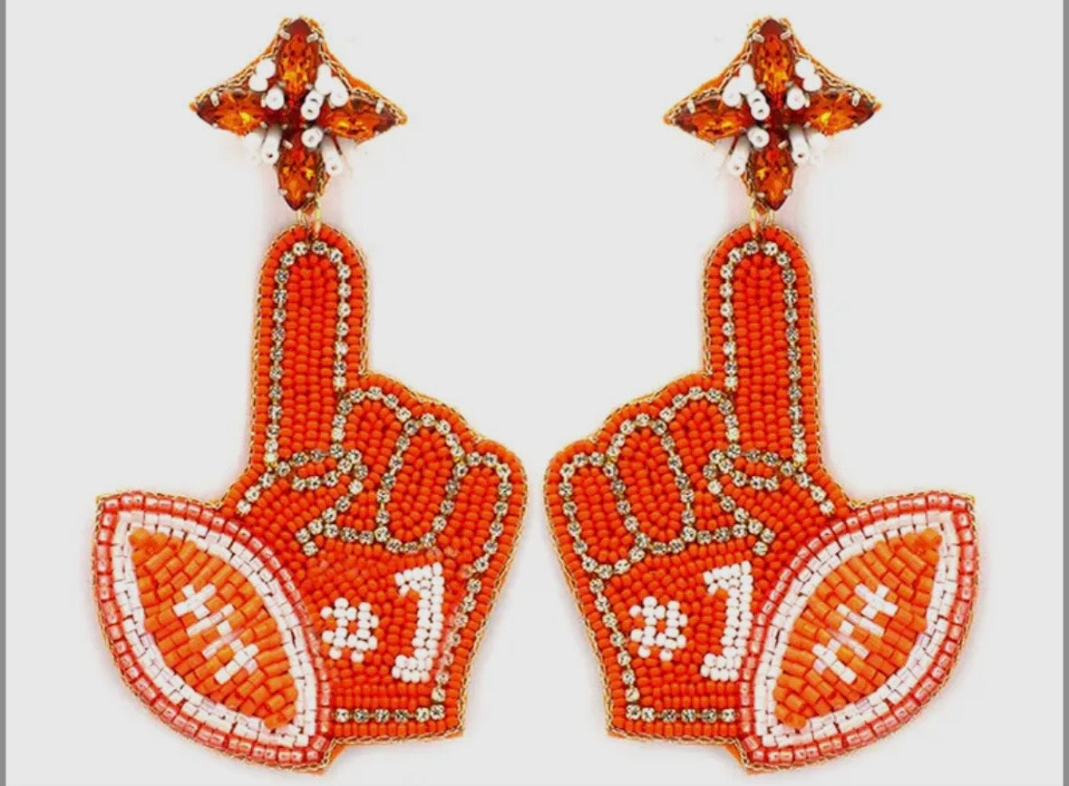 Gameday Glam #1 Fan Beaded Earrings