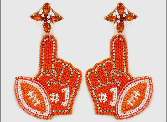 Gameday Glam #1 Fan Beaded Earrings