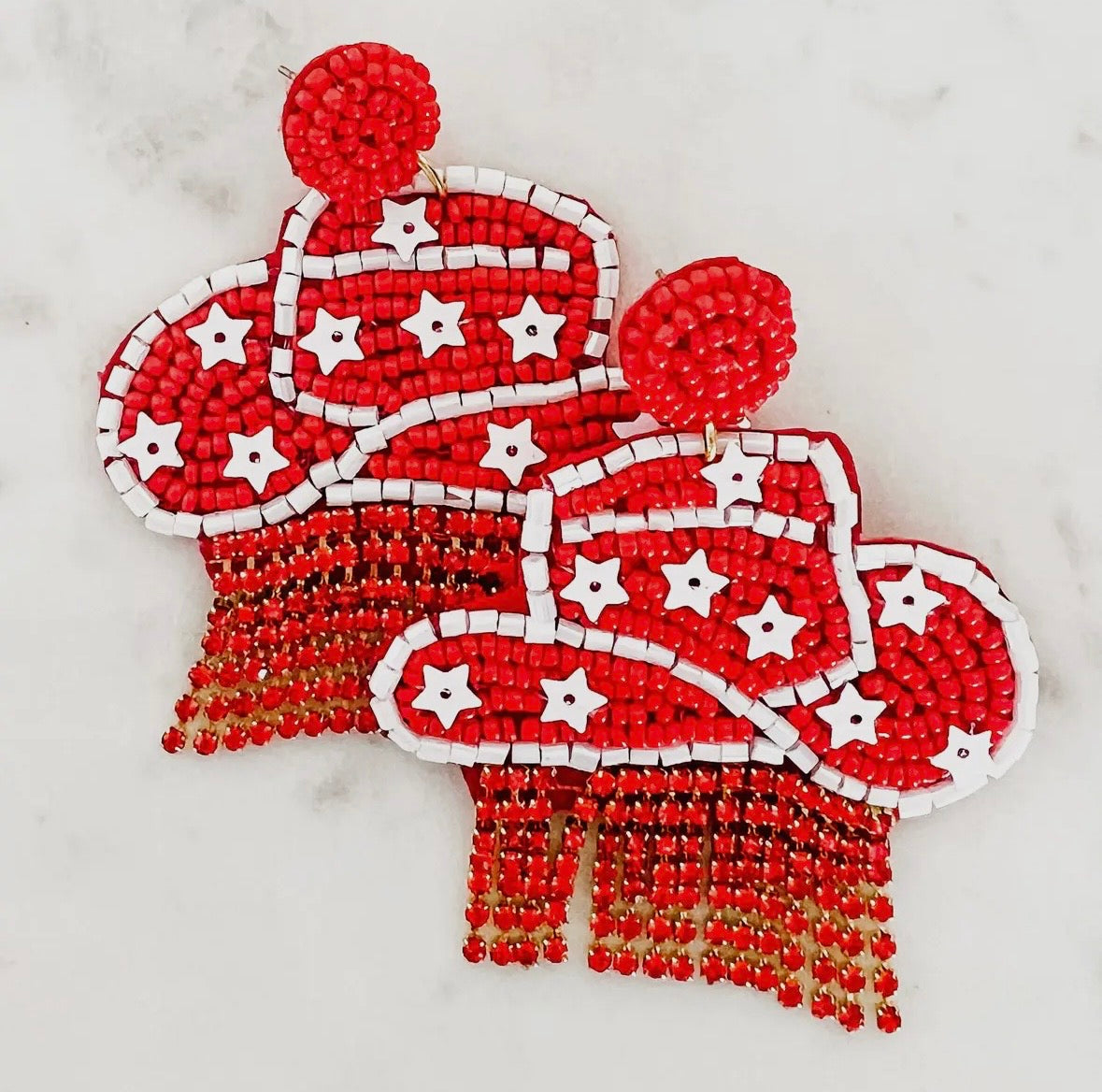 Red Hot Rodeo Fringe Earrings