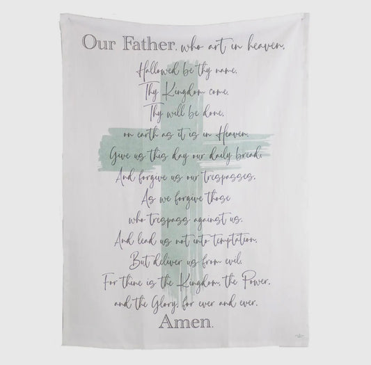 Lord’s Prayer Hand Towel White/Ice/Gray 20x28