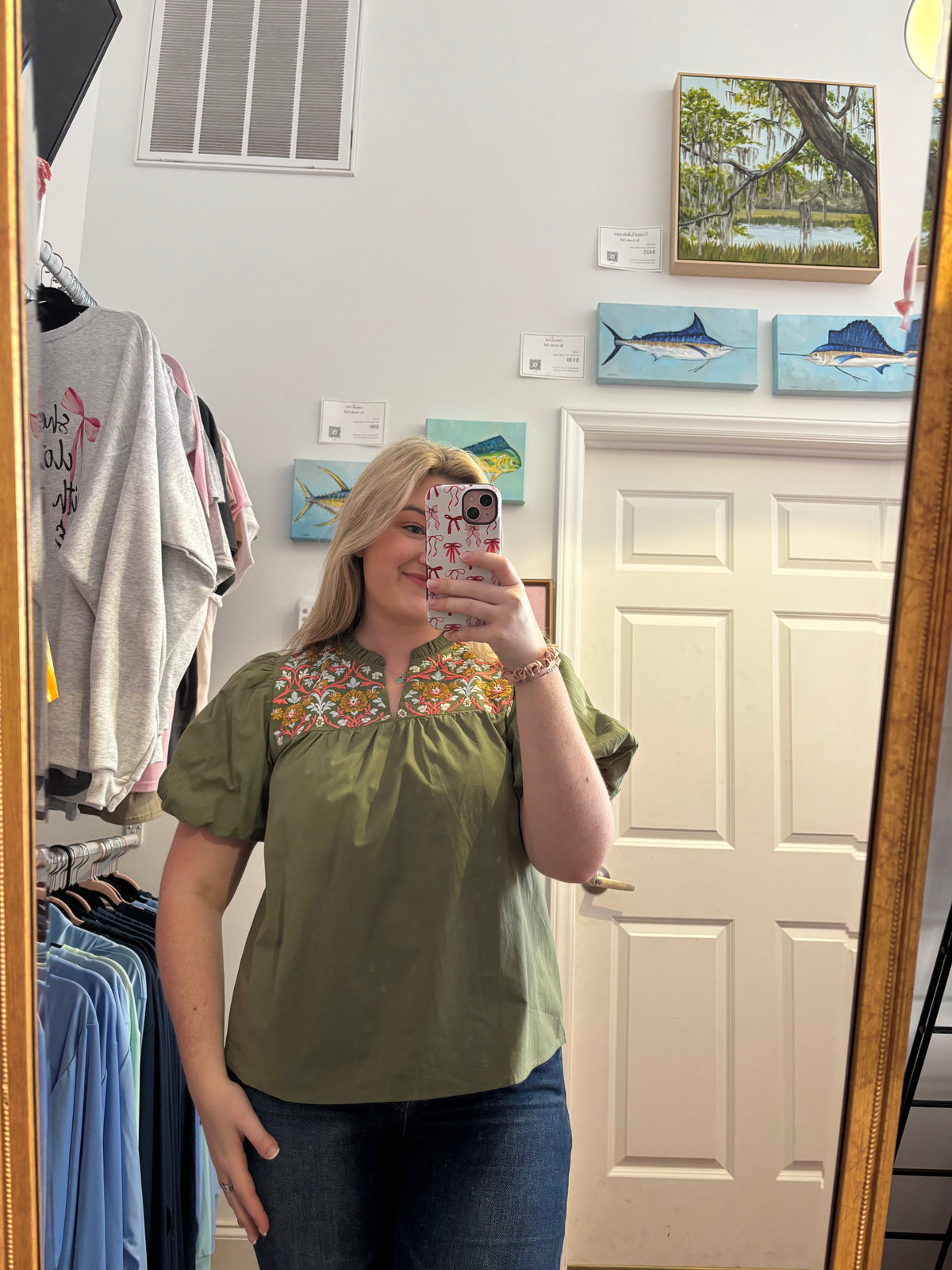 Olive and Magnolia Top