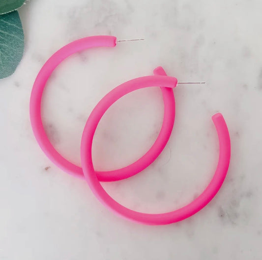 Hot Pink Pop Hoops