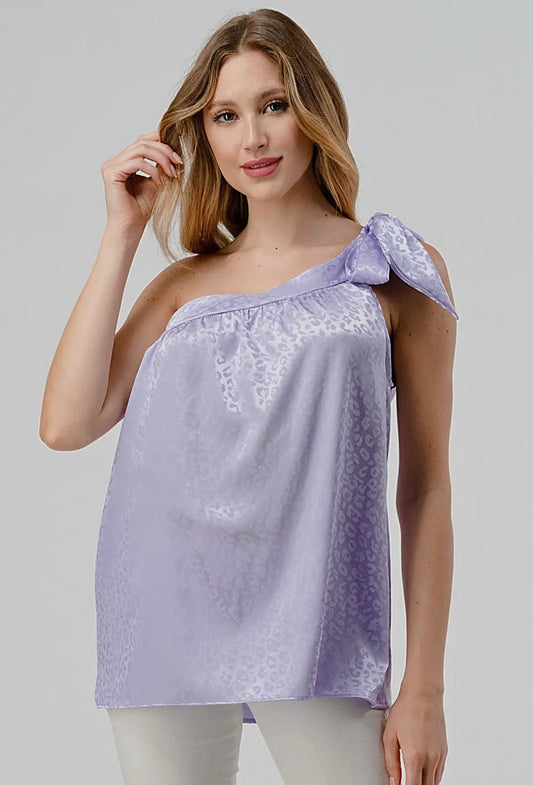 Lavender Luxe One-Shoulder Top