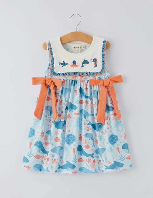 Seaside Friends Smocked Dress