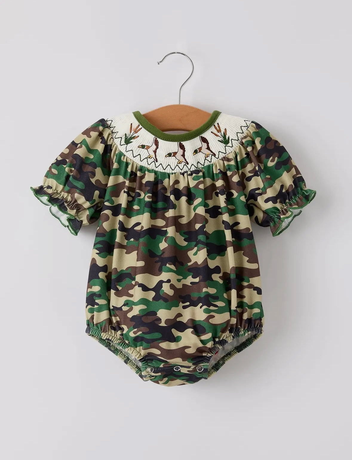 Little Mallard Camo Smocked Bubble