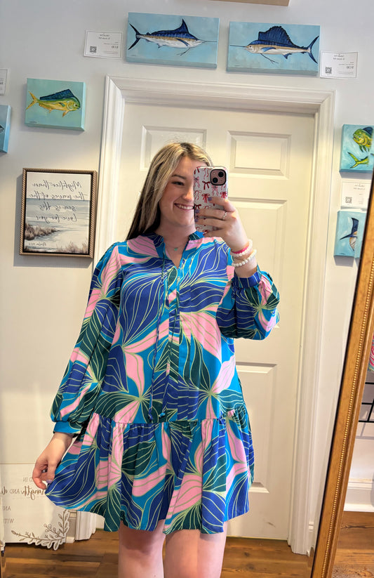 Palm Breeze Babydoll Dress