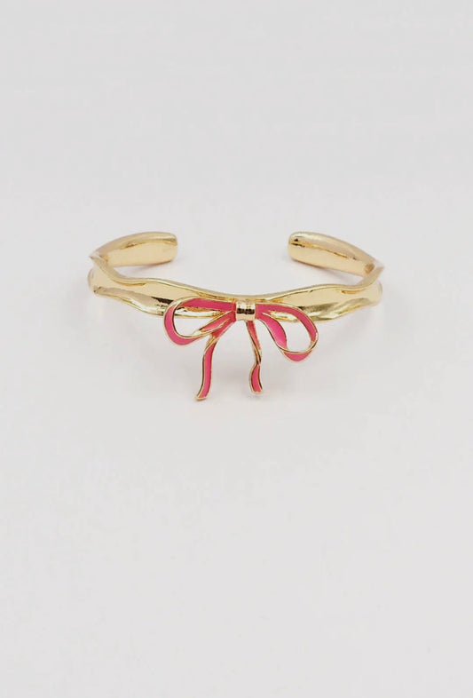 Pink Bow Cuff Bracelet