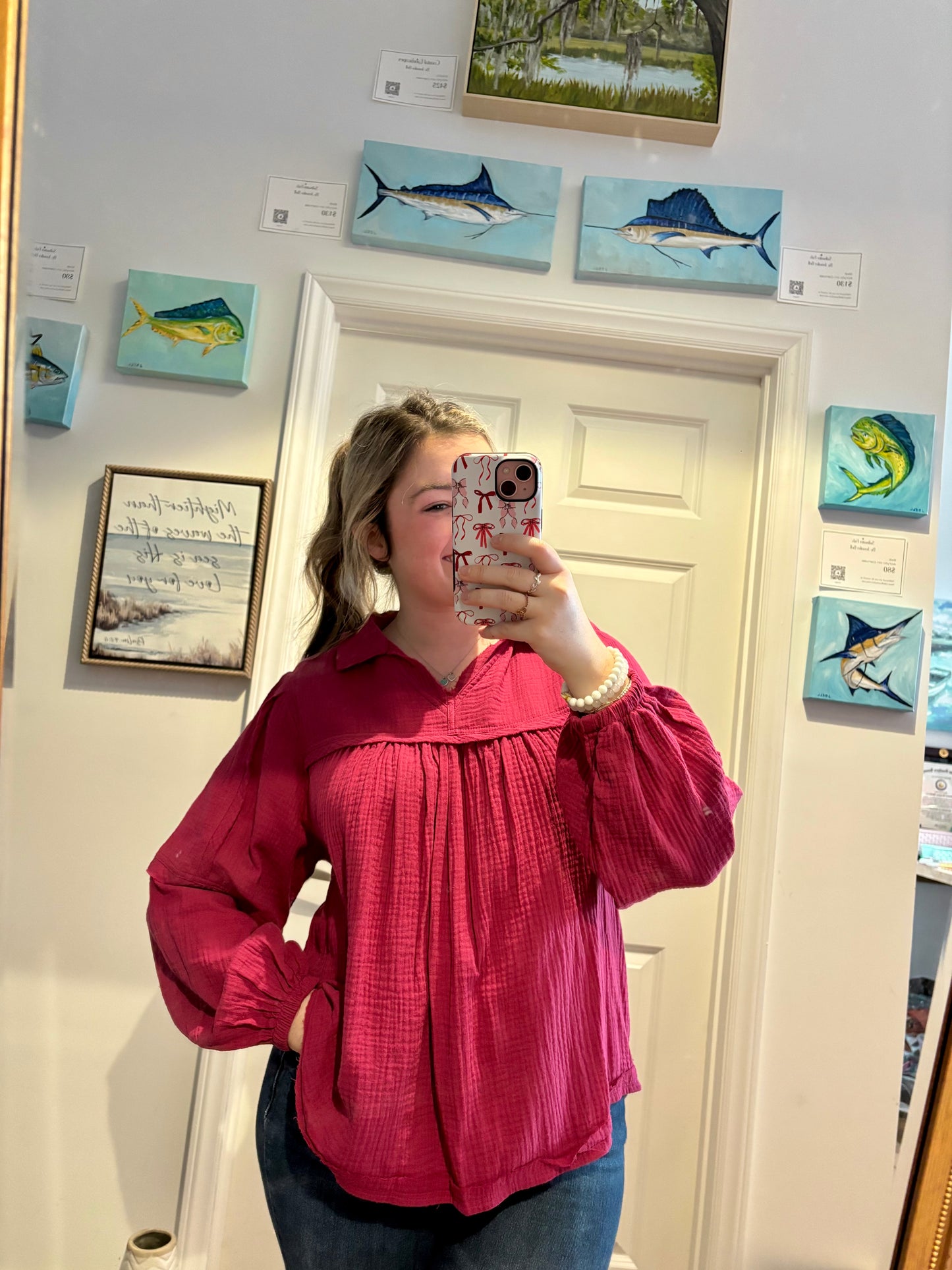 Raspberry Grove Flowy Top