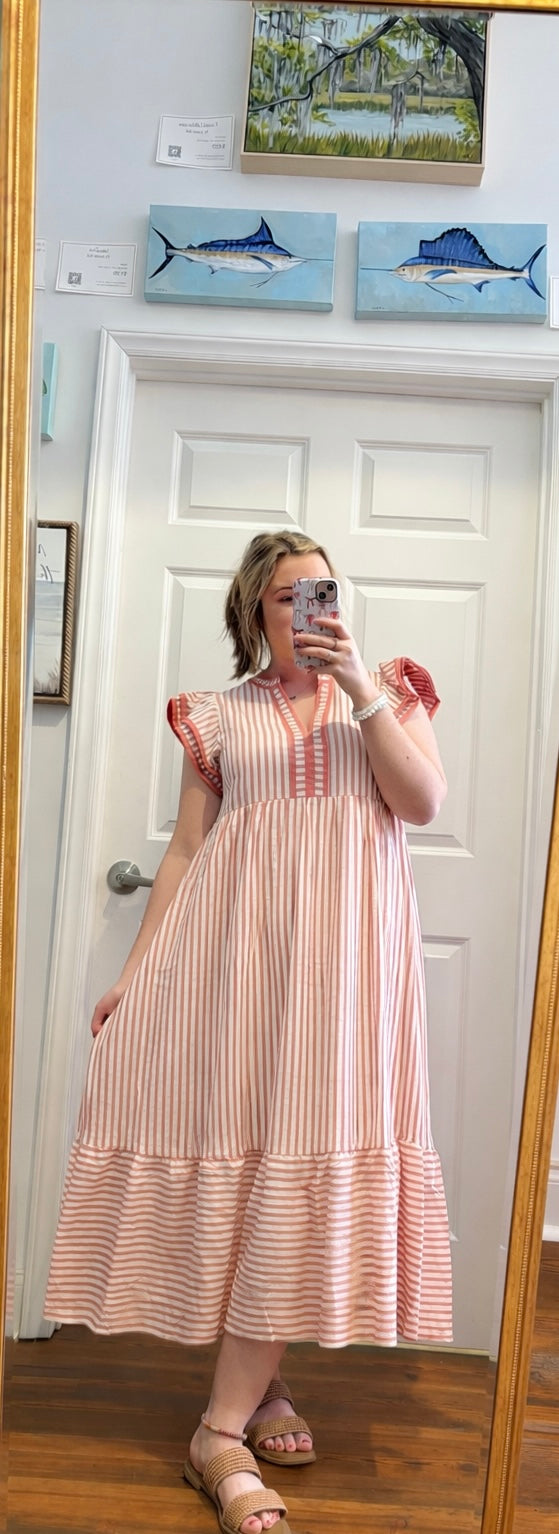 Sunday Stroll Stripe Midi Dress