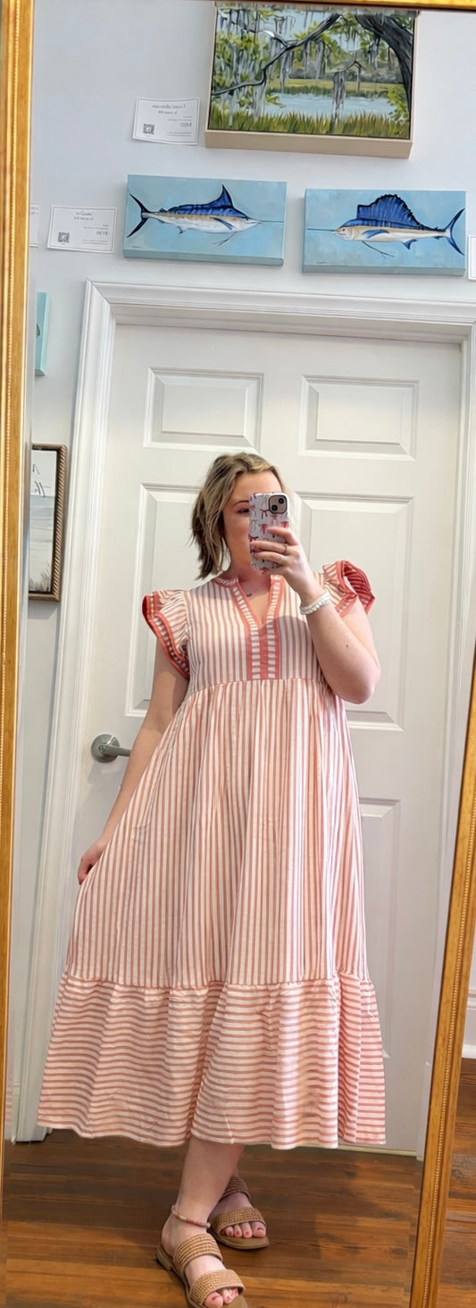 Sunday Stroll Stripe Midi Dress