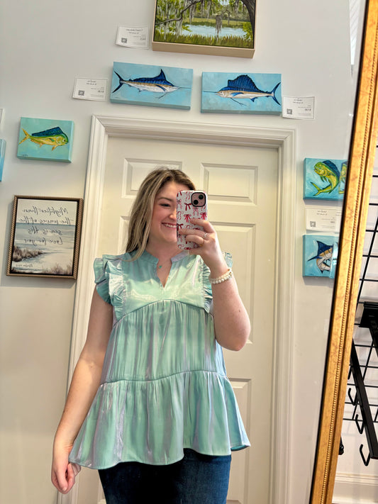 Seafoam Serenity Babydoll Top