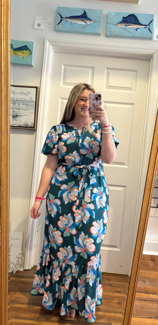 Magnolia Tide Midi Dress