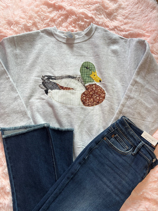 Cozy Patchwork Duck Crewneck