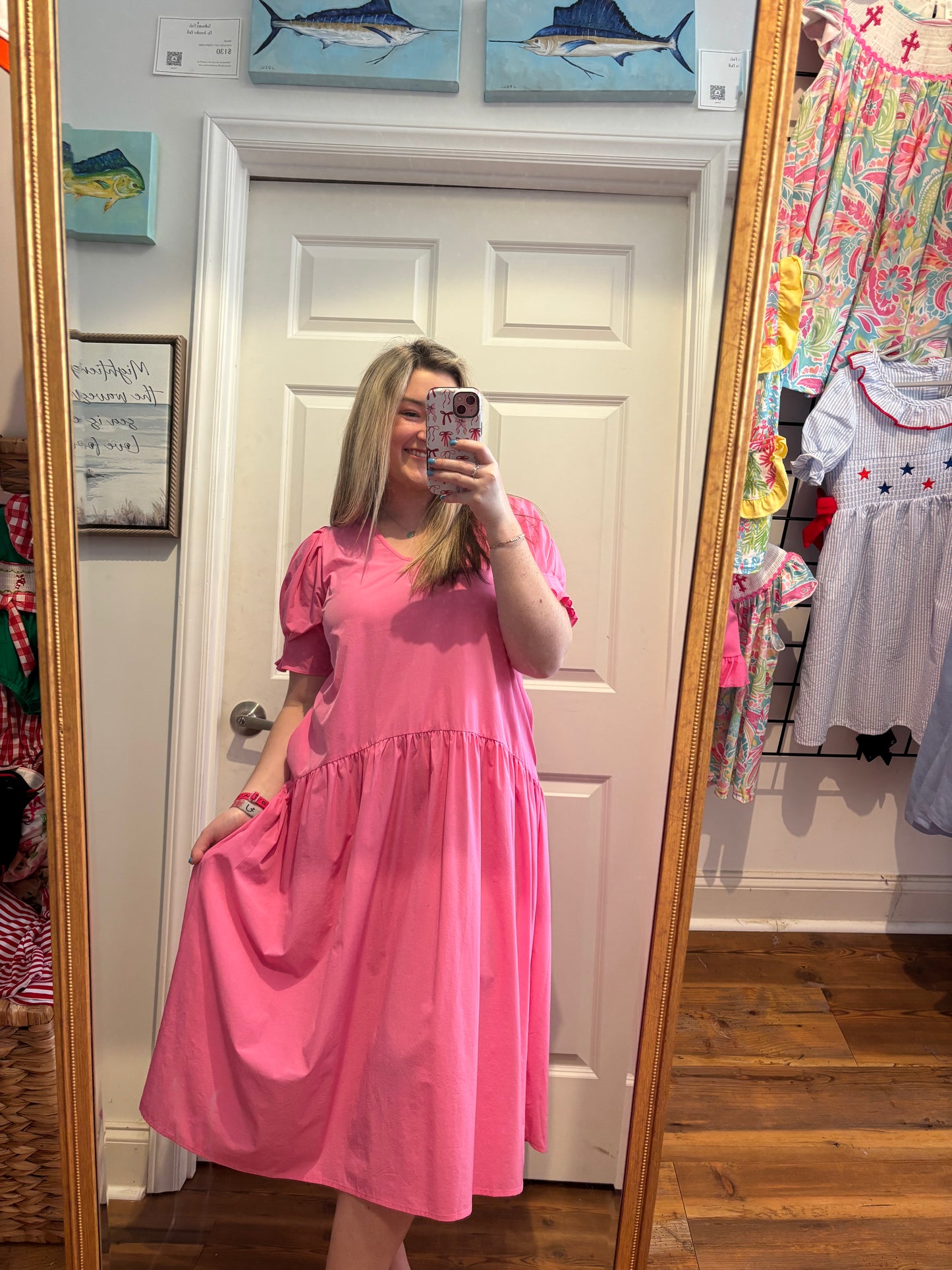 Pink Palm Midi