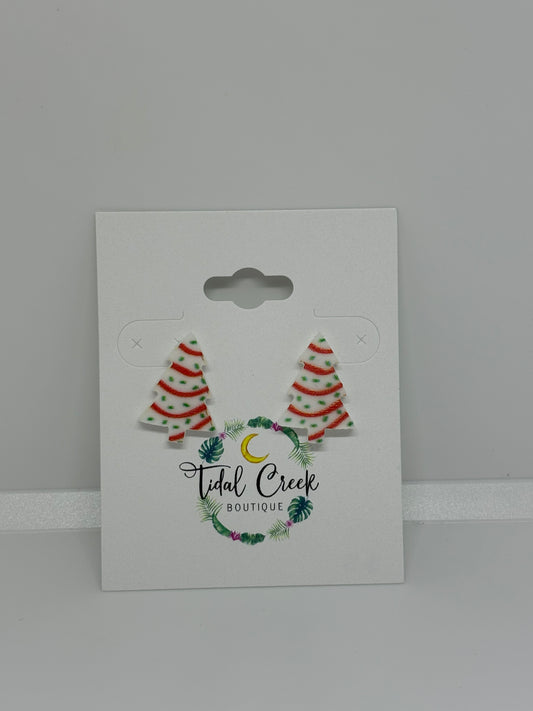 Christmas Tree Cake Earrings