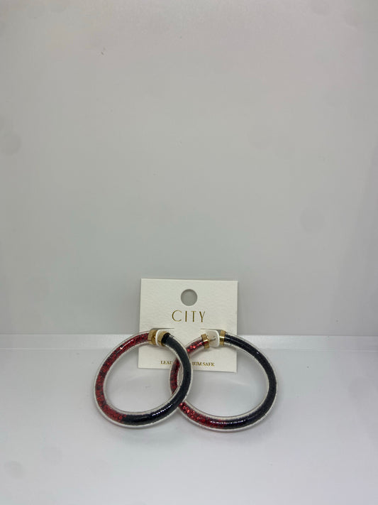 Glitter Tube Jelly Hoops (Garnet/Black)