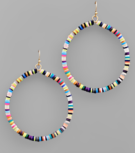 50mm Rubber Ring Beaded Hoops (Multi Color)