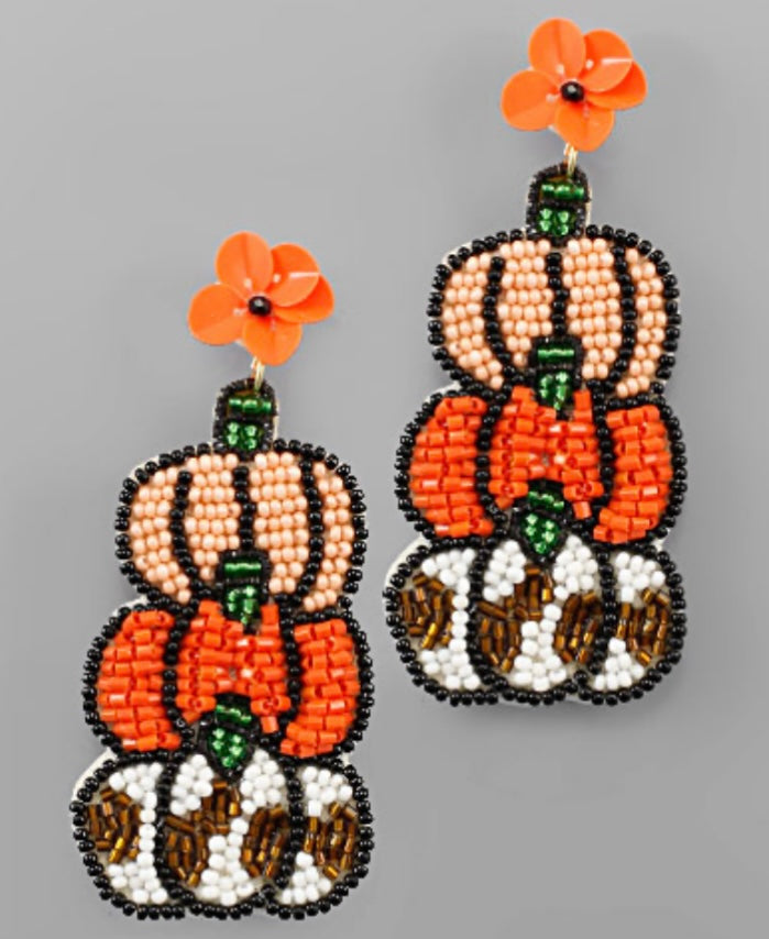 3 Tier Pumpkin Earrings