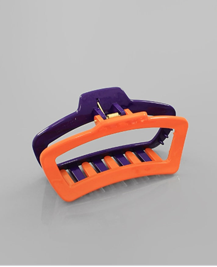 Two Tone Hair Clip (Orange/Purple)