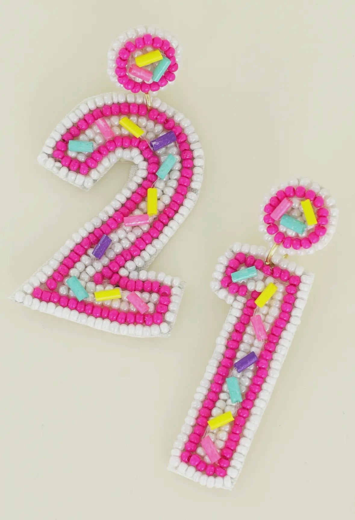 "21" with Sprinkles Birthday Earrings