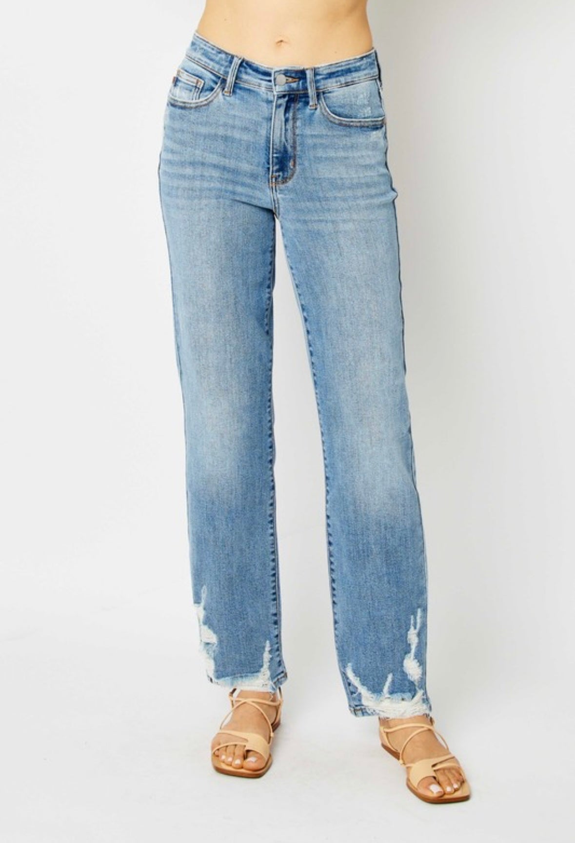 Judy Blue HW Straight with Distressing Jeans