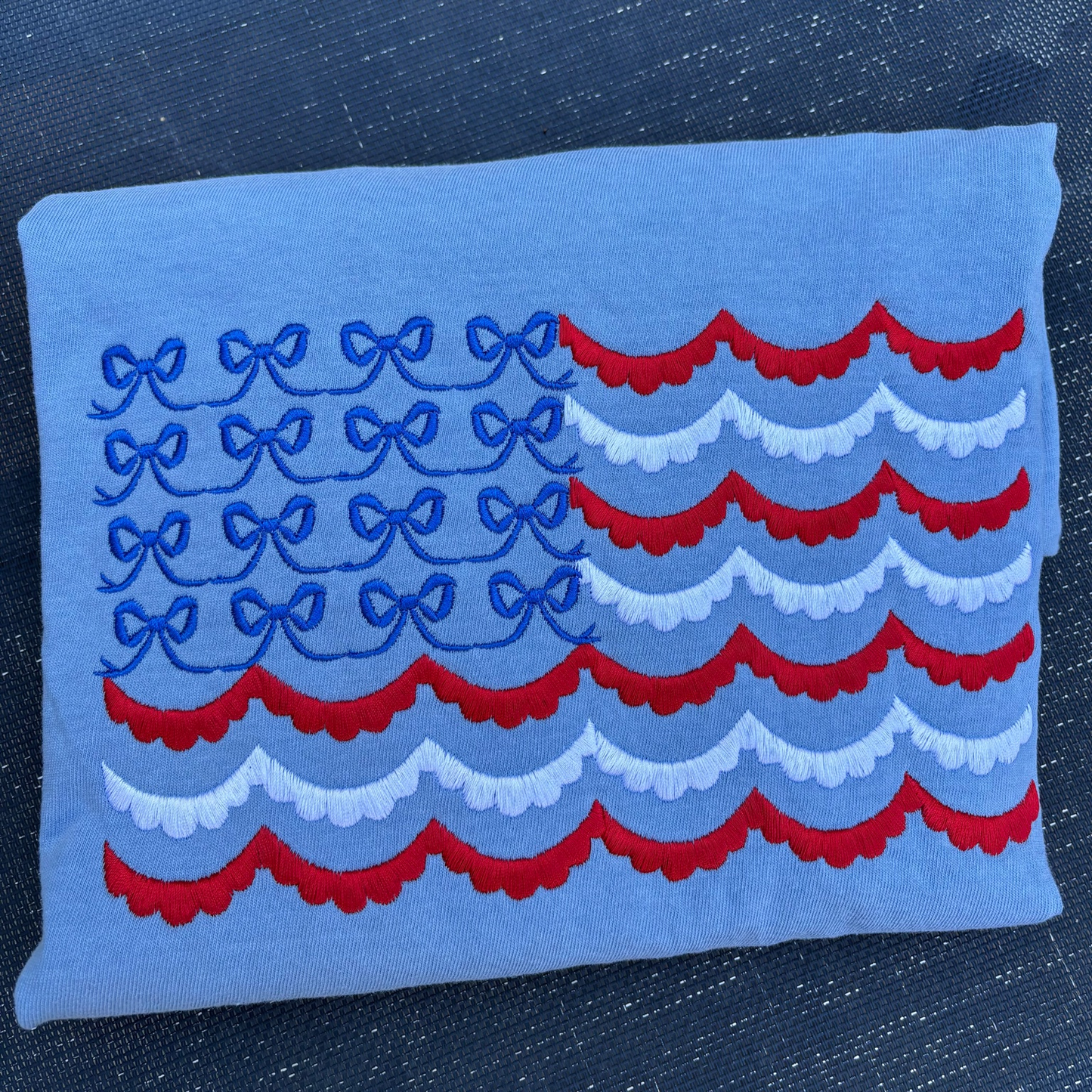 Americana Bows Embroidered Tee